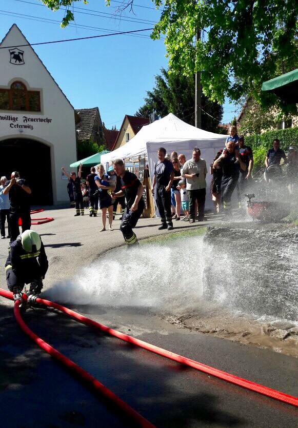 Wasserangriff "nass" in Ockerwitz